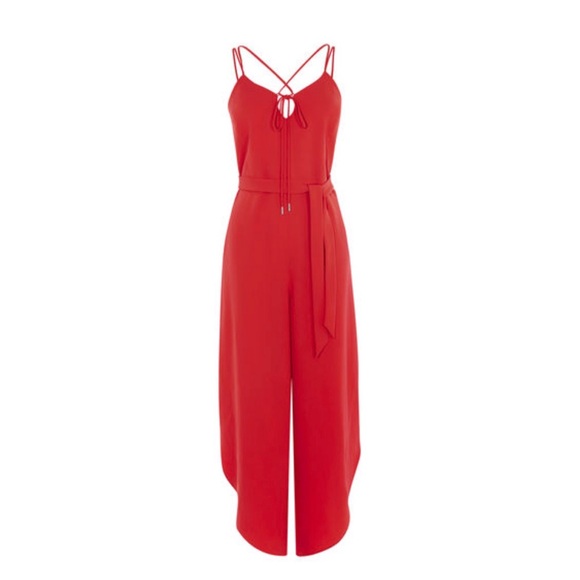 ASOS Pants & Jumpsuits Karen Millen Strappy Red Jumpsuit Size 2